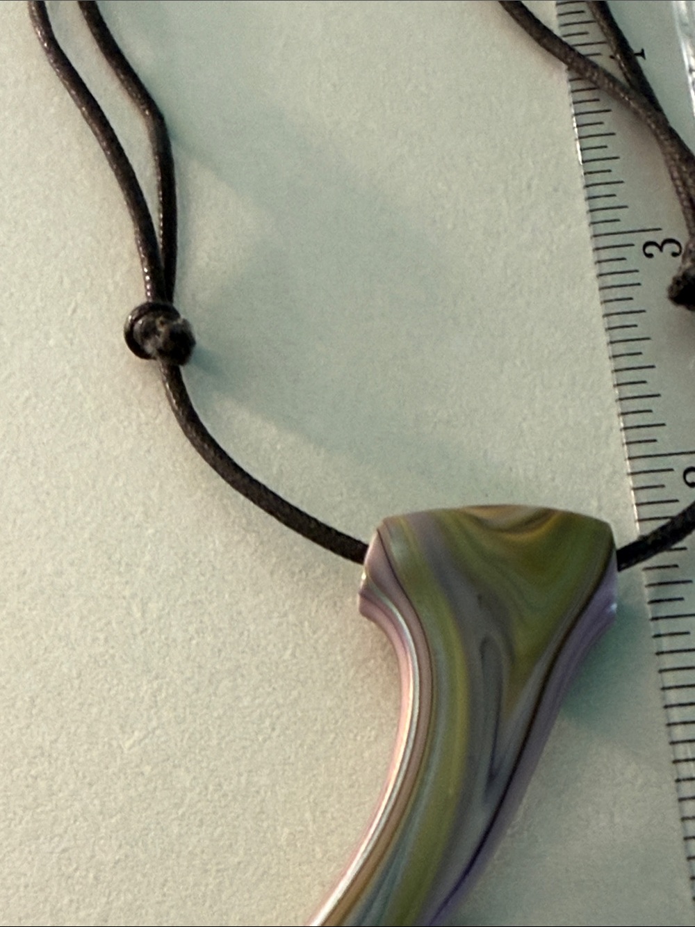 Source Unknown Purple and Green Swirl Pendant Necklace
